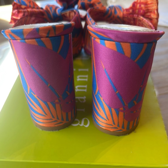 Jean Pierre Orange and Pink Mules - Picture 2 of 4